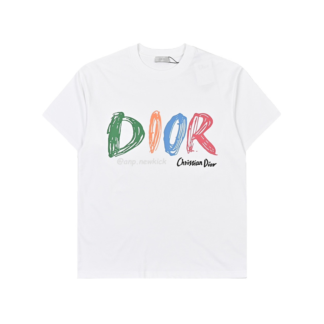 Dior Hand Drawn Logo Graffiti Inspired Short Sleeved T Shirt (4) - www.newkick.org